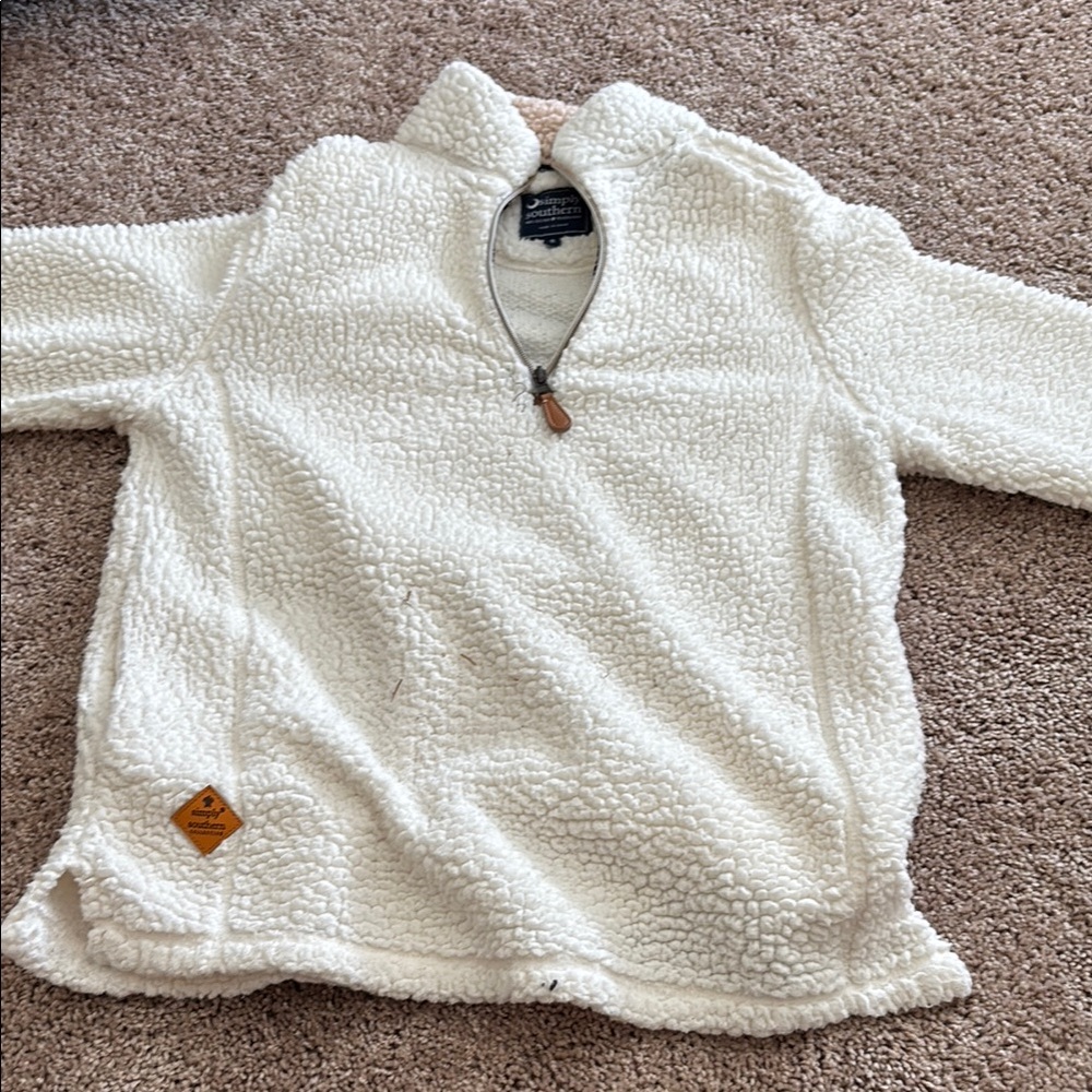 Simply Southern White Fleece Sweatshirt